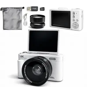 High-Definition Digital Camera with Auto Focus, Detachable Wide-Angle Lens, 18x Zoom, 32GB Storage, Ideal Gift for Beginners, Portable Camera