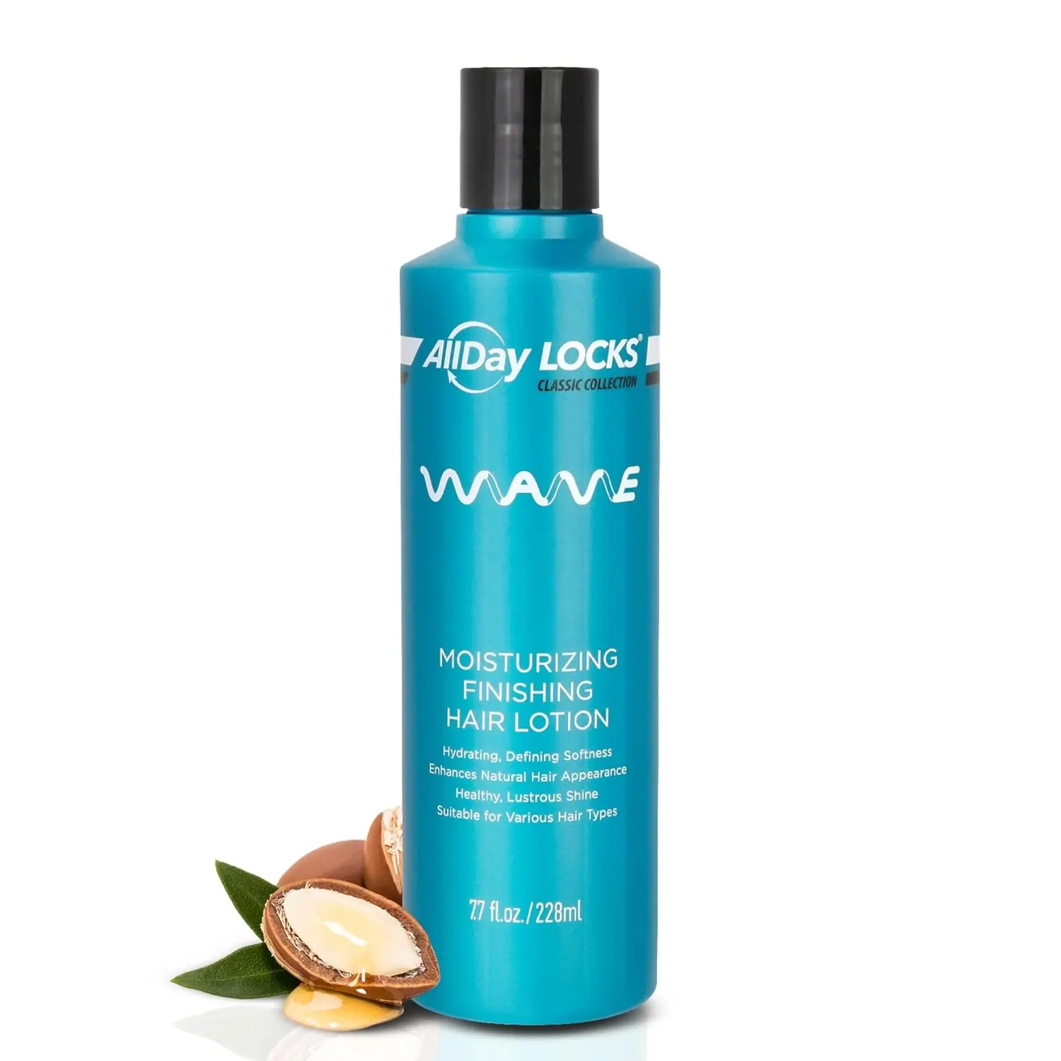 ALLDAY LOCKS Classic Wave Hydrating Lotion, Frizz Control Moisturizer for Dry, Curly & Wavy Hair, Lightweight Unisex Haircare, Paraben & Mineral Oil Free, 7.7 oz, Bottle, Adults, Hydrates Curls, Allday Locks, Llc, Lightweight Lotion, Ammonia Free, Contain