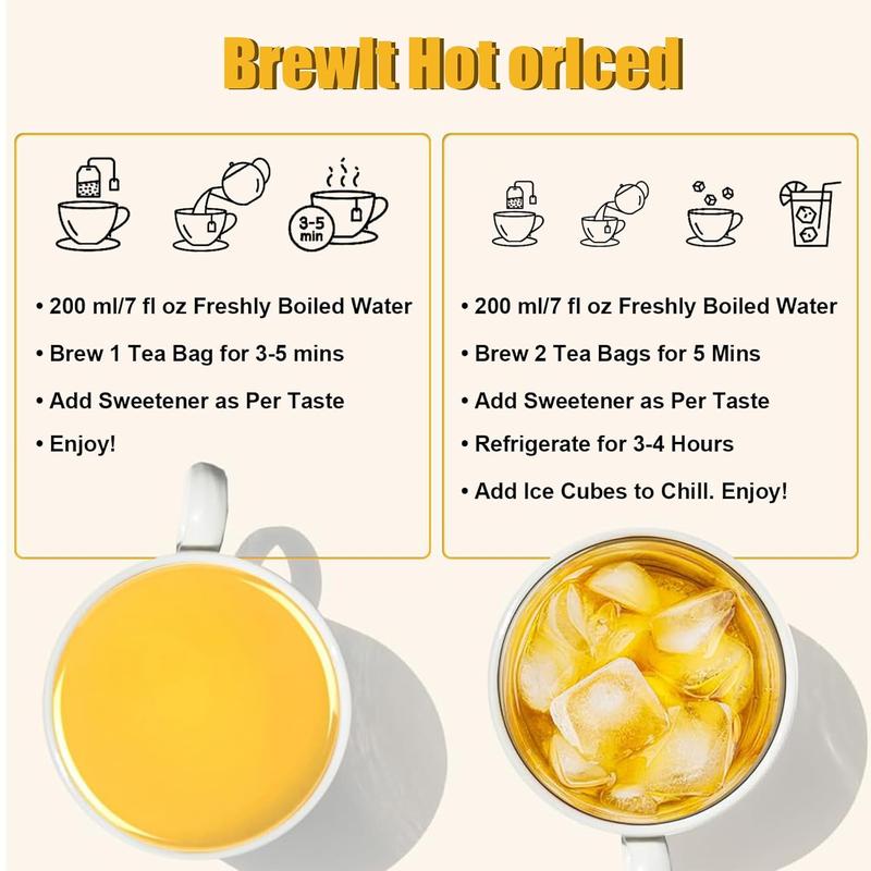 Ginger Tea,Turmeric Tea,Herbal Detox Tea,100% natural,Caffeine-Free Sugar-Free Vegan Tea Bags for Daily Wellness (120 Bags)