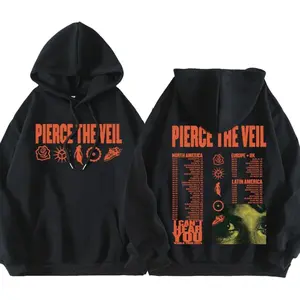 Streetwear Unisex Pierce The Veil Rock Band Hoodies I Can't Hear You World Tour 2025 Hip Hop Unisex Fashion Pullovers Men Hoodie