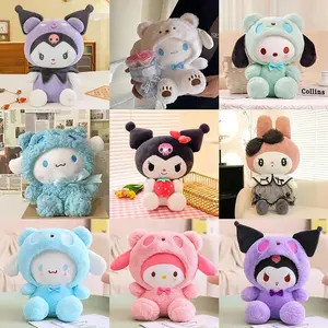 Sanrio 25Cm Anime Kuromi Toys Kawaii My Melody Cinnamorol Plush Soft Stuffed Animals Doll Pillow Xmas Birthday Gift Home Decor