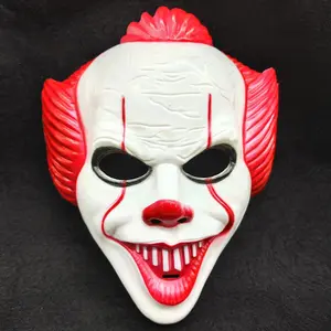 Creepy Pennywise Joker Mask Cosplay Horror Evil Demon Clown Killers Latex Helmet Halloween Carnival Party Costume Props Gifts