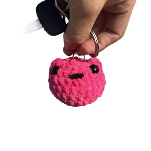 Crochet Frog Keychain buddies green and pink. Crotchet frog. Frog buddy. Crotchet Keychain