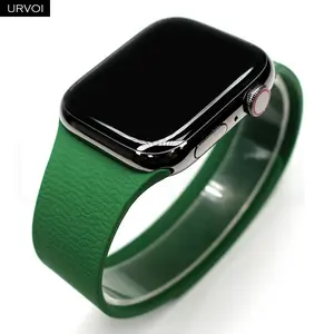 URVOI New unisex silicone magnetic watch strap for iWatch 11/10/9/8/7/6/5/4 38/40/41/42/44/45/46/49mm couple spring and summer sports watch strap
