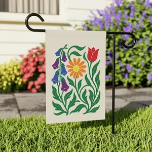 No Words Subtle Anti Trump Flag, LGBTQIA+ Rainbow Pride Flag, Foxglove Daisy Tulip Yard Sign, FDT Garden Flag, Flower Market Banner
