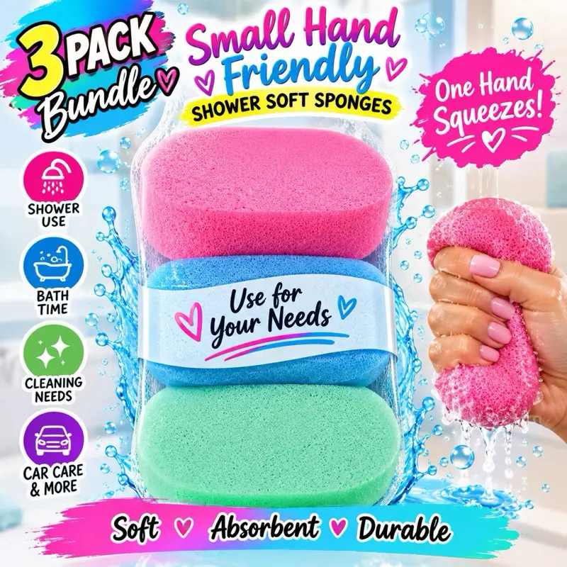 3 pack sponge Pack of small soft sponges variety of uses