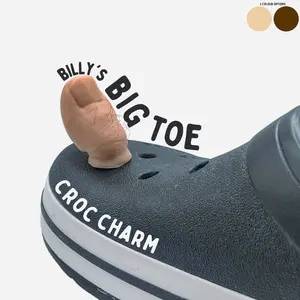Funny Big Toe Shoe Flower, 3D Realistic Toe Sandal Decoration Clip, Halloween Party Daily Wear Accessory, Creative Fun Footwear Ornament