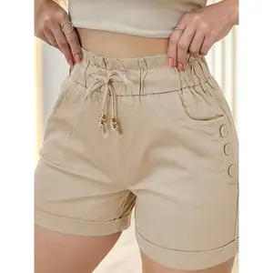 New Spring/Summer Women’s Casual Shorts, High-Waisted Cinched Fashion Shorts, Stylish and Comfortable, Perfect for Everyday Wear GARMENTARY