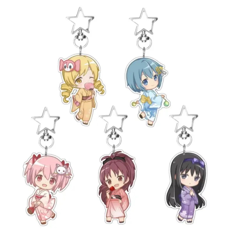Puella Magi Madoka Magica Acrylic Keychain, Madoka Kaname & Homura Akemi Charm