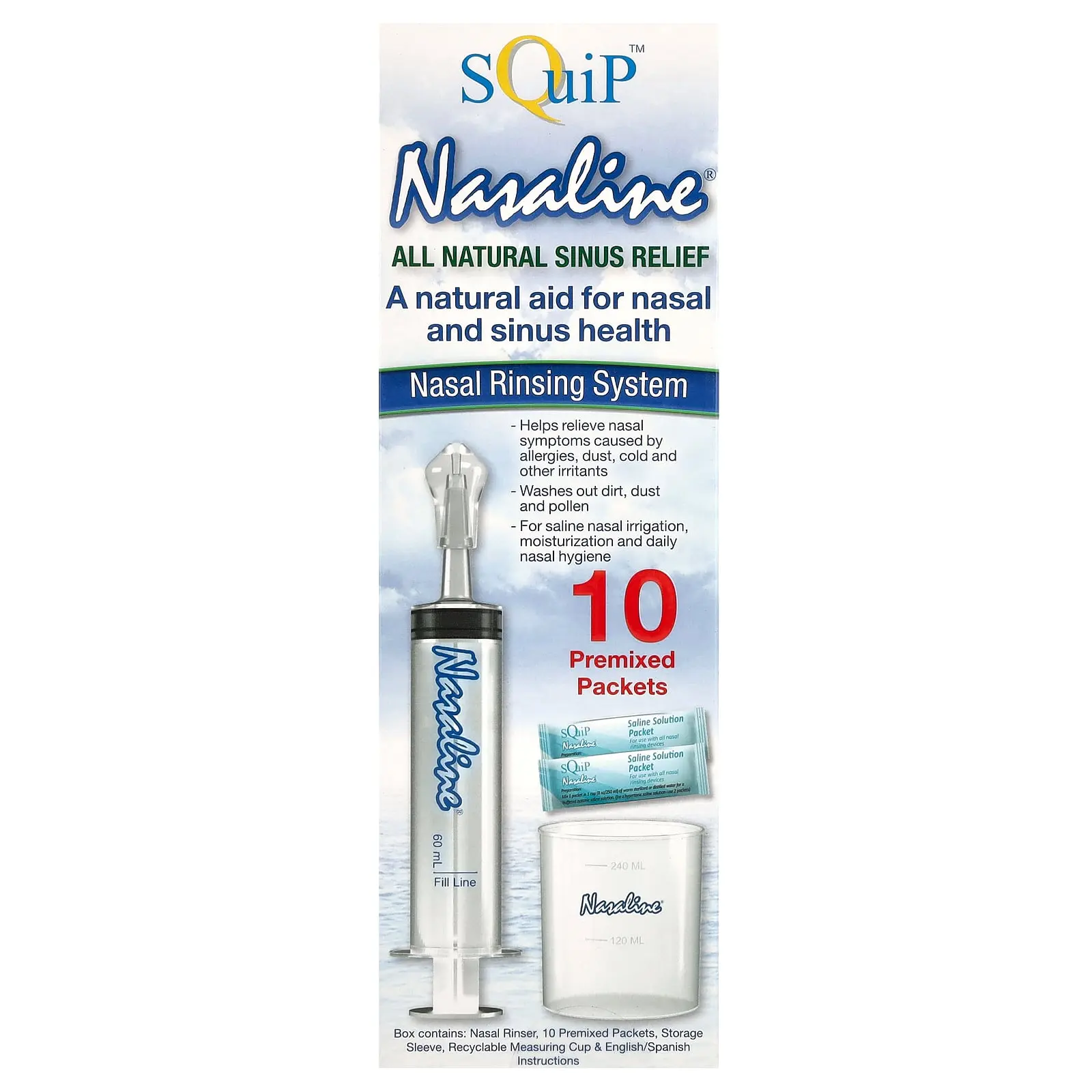 Squip Nasaline, Nasal Rinsing System, 1 Kit | HSA/FSA Eligible