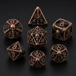 7PCS Metal Cthulhu Dice Set for DND RPG, Skull Polyhedral D20 Dice for Tabletop Role Playing Games