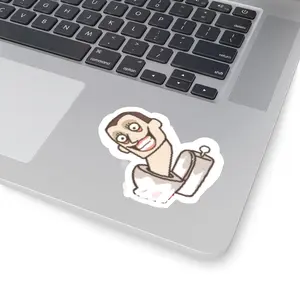 Creepy Face Yaht Kiss-Cut Stickers, Halloween Sticker Pack, Toilet Humor Decor, Unique Laptop Decals, Funny Vinyl Sticker Set, Quirky