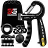 E.G Hand Grip Strengthener Kit - Adjustable Resistance Gripper, Finger Exerciser, Stress Ball & Forearm Trainer 5-in-1 Set for Comprehensive Workout & Rehabilitation