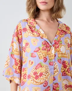 Waffles In Bed - Original Fit Eco Satin Wildest Dream Set - Lavender