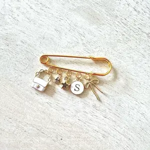 PIN | BROOCHES - Personalized Charmed Pins with Charms on Tiktok LIVE Yellow