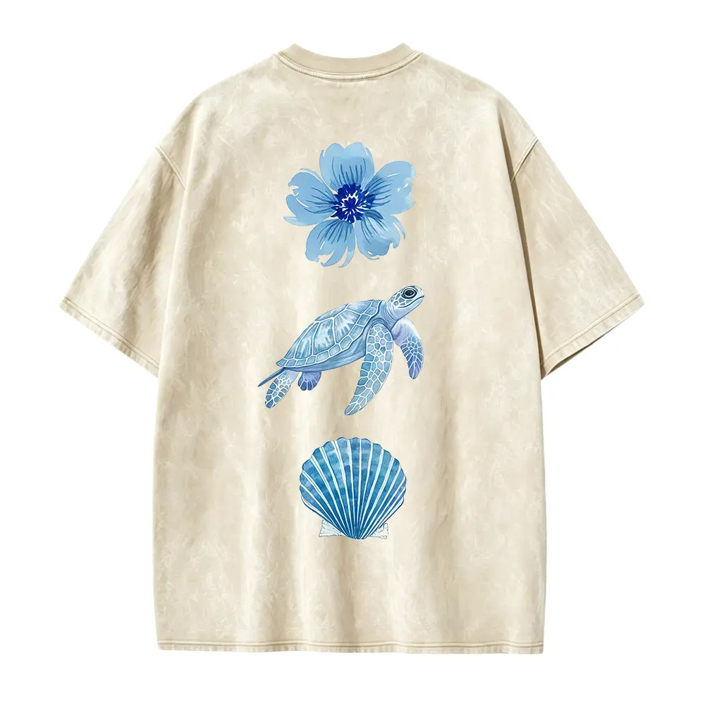 Sea Turtle Shirt, Ocean Aesthetic Tee, Coastal Beach Shirt, Blue Sea Turtle Tee, Shell Ocean Lover Shirt, Marine Life Beach