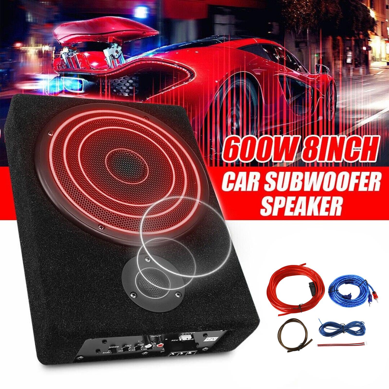 8 inch 600W max under seat powered car subwoofer
