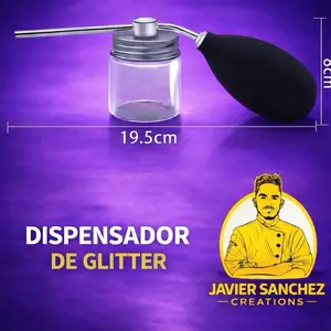 Aluminium Cap Silicone Talc Powder Blower Puffed Dispenser Spray Bottle for Baking and Cooking