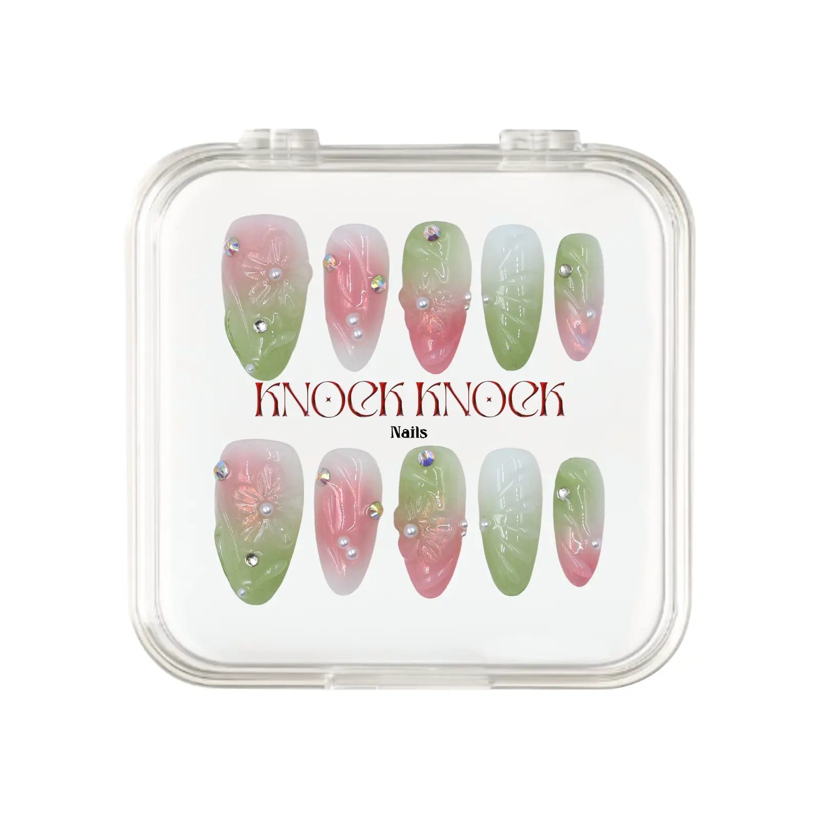 KNOCK.KNOCK NAILS 2026 | Peach Oolong｜10PCS 100% Handmade Press-on Nails