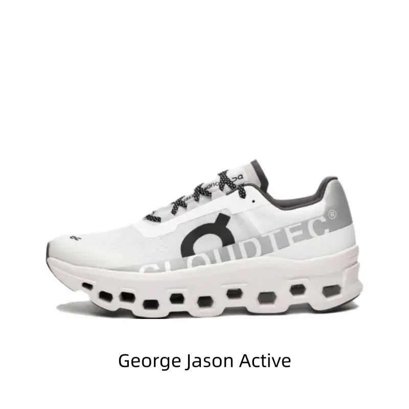 Unisex Clean White Breathable Knit Mesh Running Shoes Multi Segmented Hollow Wave Thick Cushion Platform Sneakers Silver Gray Side Letter Print Black Speckled Laces Lightweight Non Slip Athletic Shoes