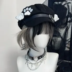 Cute cat paw wing Beret hat, a cute and otaku girl hat