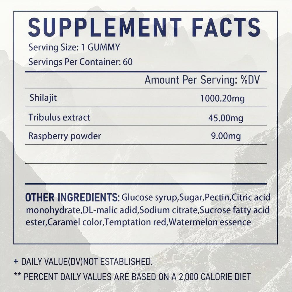 Shilajit Gummies Anytalk Helps Improve Energy Stamina Trace Minerals I for Men, Women 60 Gummy Healthcare Dietary Vitamin