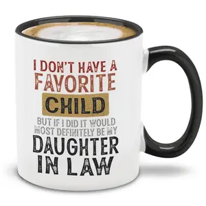 Letter Pattern Ceramic Mug, 1 Count Coffee Mug with Handle, Drinking Cup for Home Office Use
