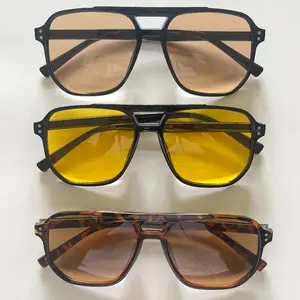 Stylish double beam Polarized Sunglasses Men Lightweight Classic Square Sun Glasses with UV Protection for Fishing Golf Driving For Men and Women shades