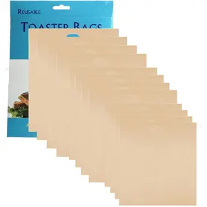 12 Pack Toaster Bags Nonstick Reusable Easy to Clean for Grilled Cheese Sandwiches Toast Bread Snacks (12)
