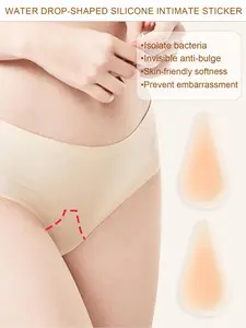 1/2/4 Pcs Teardrop Silicone Intimate Stickers, Soft & Shape-Retaining, Y2K Minimal Nude Style, Perfect For Seamless Underwear & Tight Pants, Ideal For Daily Commute & Embarrassment Prevention