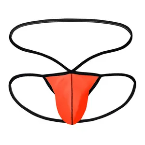 Hot Selling Low Waist Men's Sexy Double Thong Underwear U Convex Pouch Fluorescent Series Sexy Pants GAY Sexy Underwear Triangle Briefs Thong