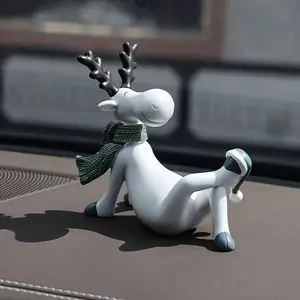 Creative Artistic Deer Craft Ornament, Cute Animal Design, New Home Living Room TV Cabinet Flower Rack Display Case Decorative Small Figurine, Home Decor Accessory