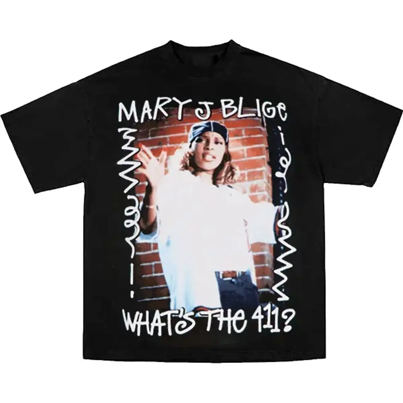 Retro Black #Mary J Blige Graphic T-shirt S-4XL