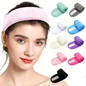 9pcs Adjustable Magic Tape Headband for Women, Soft Face Washing Hair Holder, Comfortable Elastic Non-slip Head Wrap for Yoga Sports Skincare