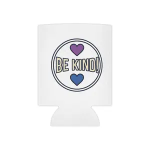 Be Kind Can Cooler — Heart Graphic Drink Koozie