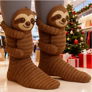 Funny Animal Socks, Double Layered Cotton Design, Perfect Christmas Gift for Cozy Fall/winter, Ideal for Daily Wear