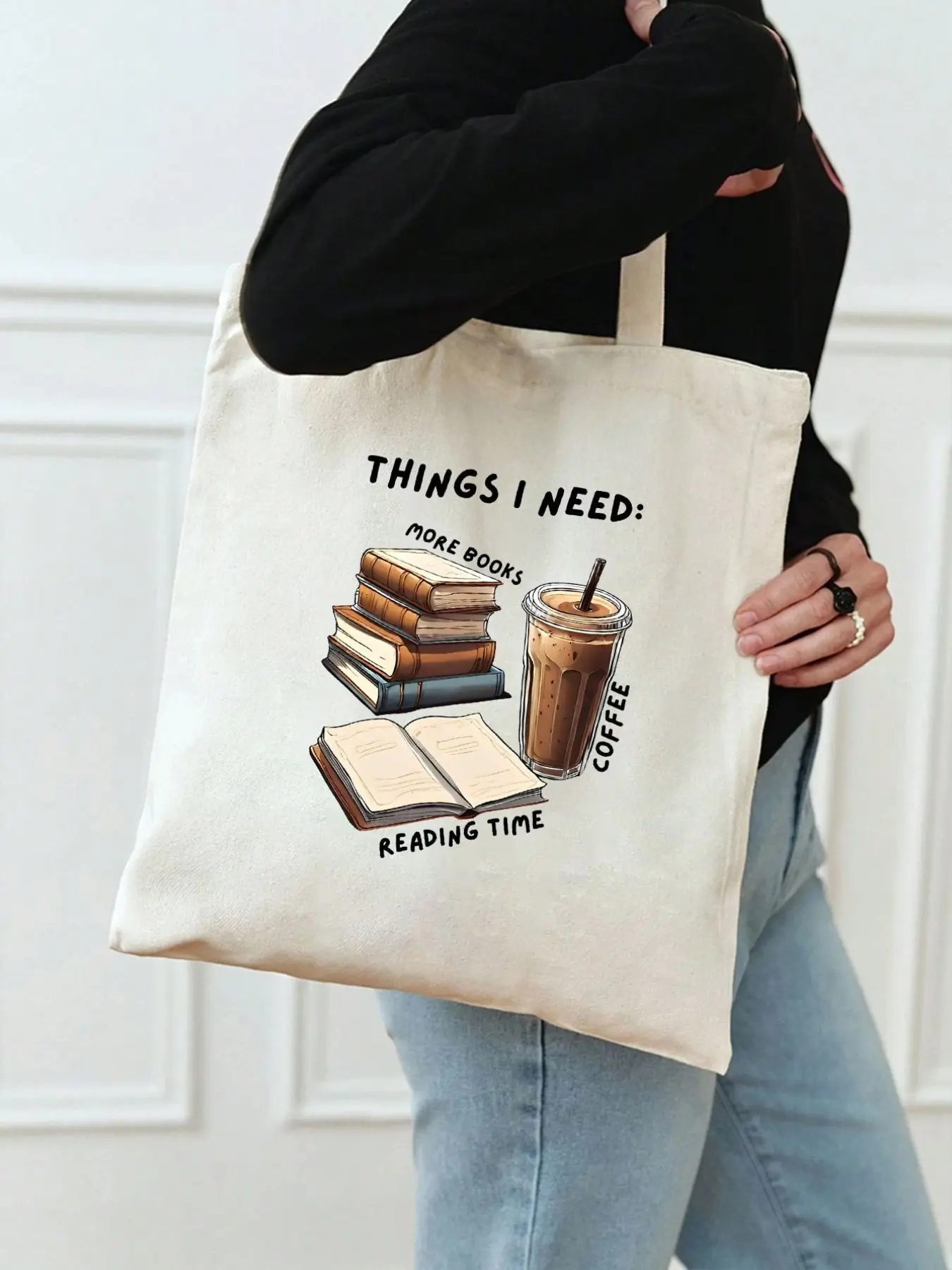 Customizable Book Lover Satchel, Large Capacity Portable Bag, Unisex Fashion Handbag, Ideal for School, Work, Shopping, Teacher Gifts