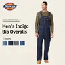 Dickies | Indigo Bib Overalls, Men's Overalls Workwear,100% Cotton,Multiple Pockets,With Hammer Loop for Tools