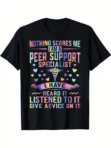 PSS T-Shirt for Peer Support Specialists - Popular Items, Great Gift, Trendy, Unisex, Retro Style, Soft And Breathable, Casual Wear - Crew Neck, Fit - Washable in Machine, Comfortable Short Sleeve Graphic Tee