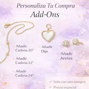 Personalize Your Jewelry Add-Ons - Include 20", 22", or 24" Chains, Heart Charm, and Earrings for a Special Offer