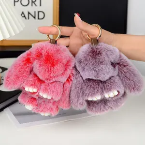 BIGWIG Plush Keychain Lulu Bunny - Soft Fluffy Anxiety-Relieving Toy with Drooping Ears for Backpacks Wallets Keys - Durable Colorfast Design - Perfect Gift for Bunny Lovers