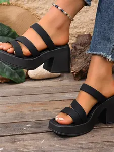 Women's Summer Waterproof Platform Sandals, Fashionable High Heel Slippers, New Trendy Casual Shoes, Perfect for Outdoor Wear