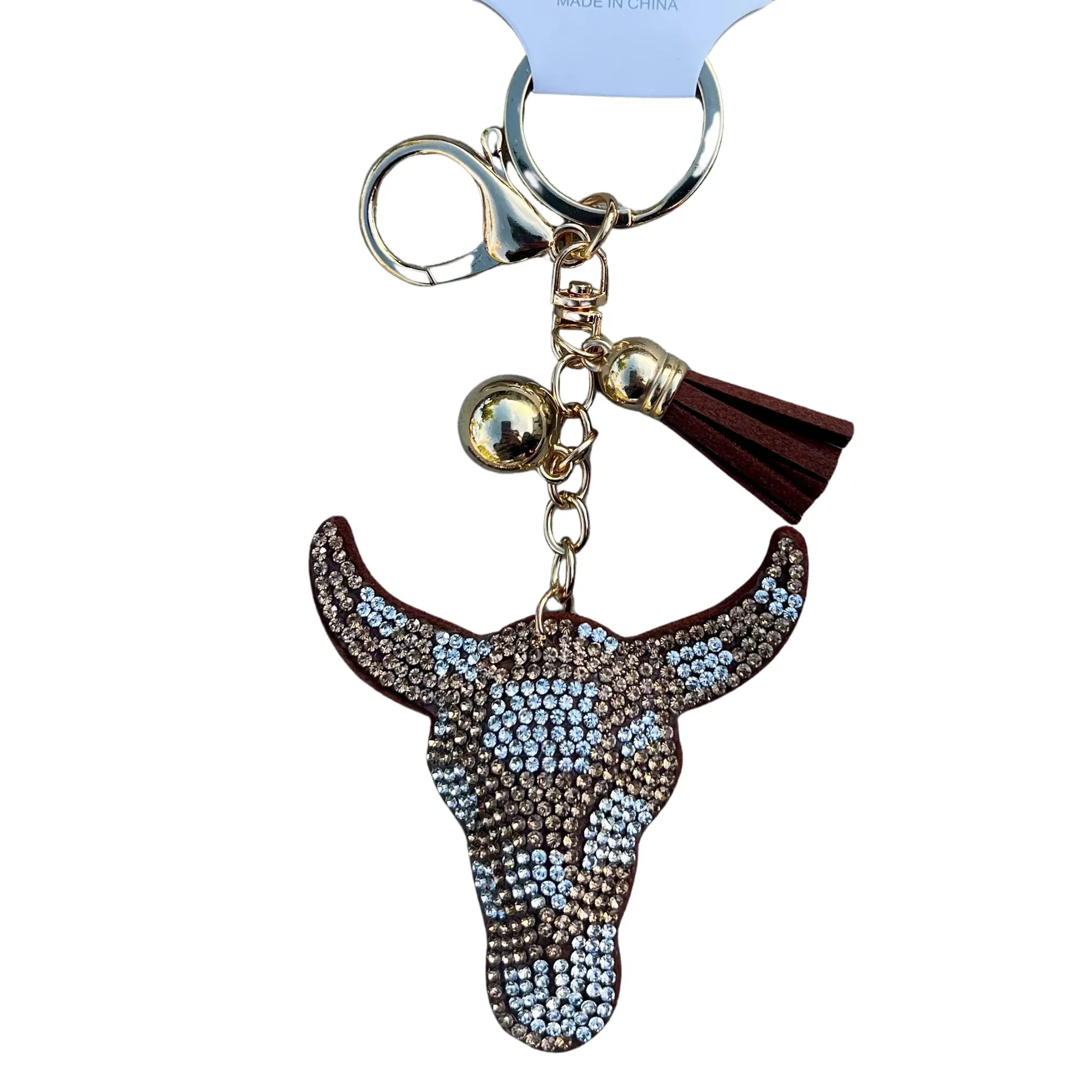 Brown Bull Skull, Gold Hardware