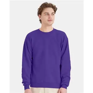 Custom Embroidered - Hanes - Unisex Ecosmart® Crewneck Sweatshirt - Purple - P160