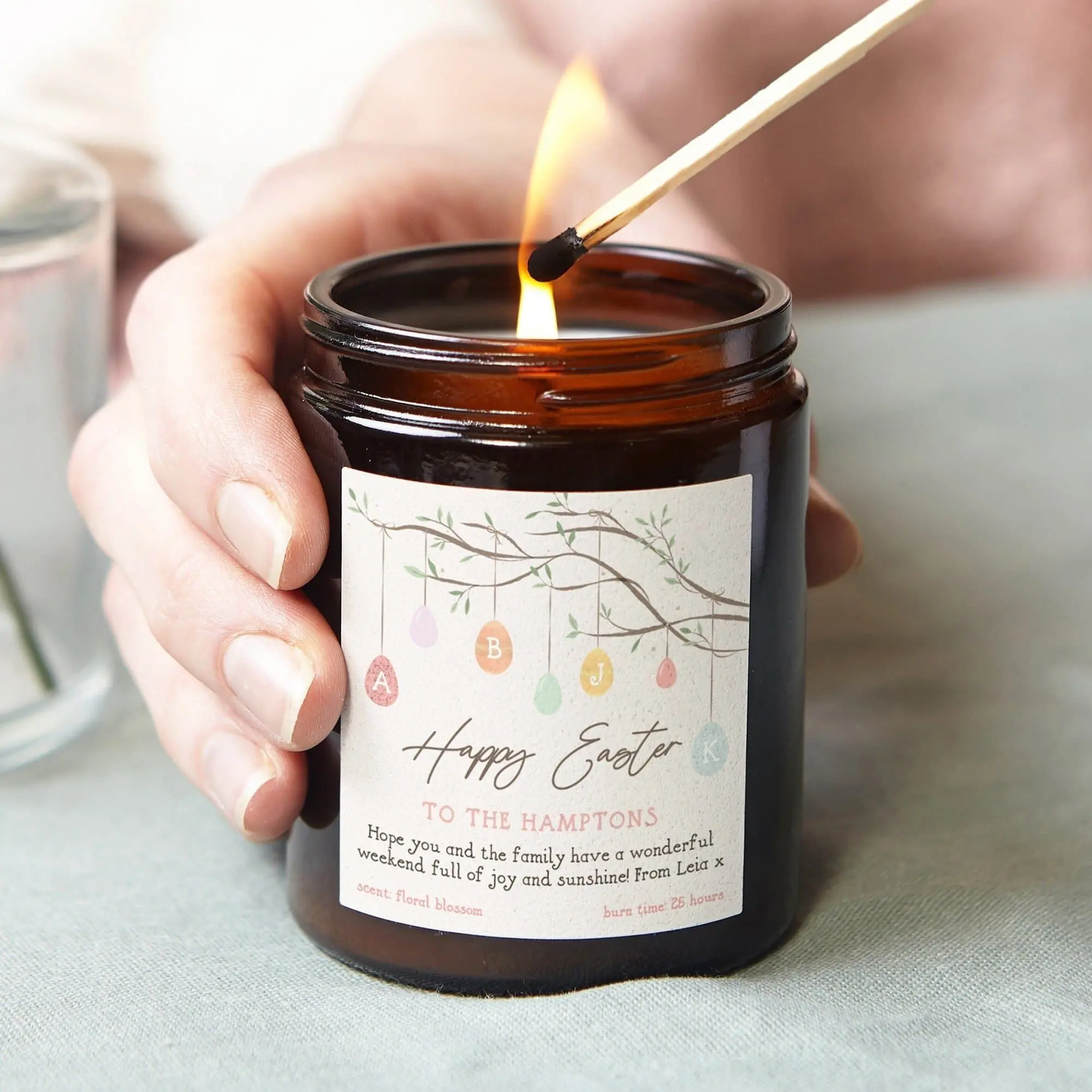 Easter Gift, Personalised Easter Gift Idea, Easter Tree Candle Gift