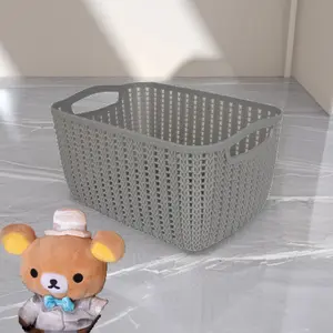 Storage Racks, Home Wardrobe Storage Baskets, Plastic Rattan Storage Baskets, Rectangular Household Basket Boxes for Shelf Wardrobe Home Storage Racks