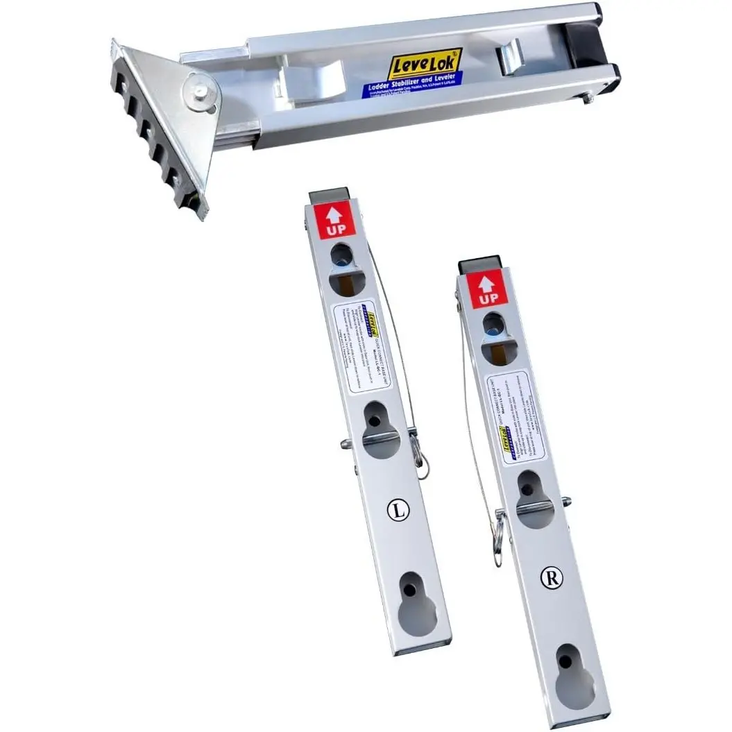 LeveLok LL-STB-2QC Ladder Leveler Stabilizer Kit with 2 Quick Connect Base Units and 1 Quick Connect Ladder Leveler