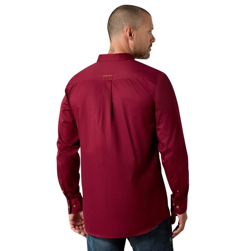Ariat® Men's Casual Series Burgundy Fitted Button-Up Shirt 10034226