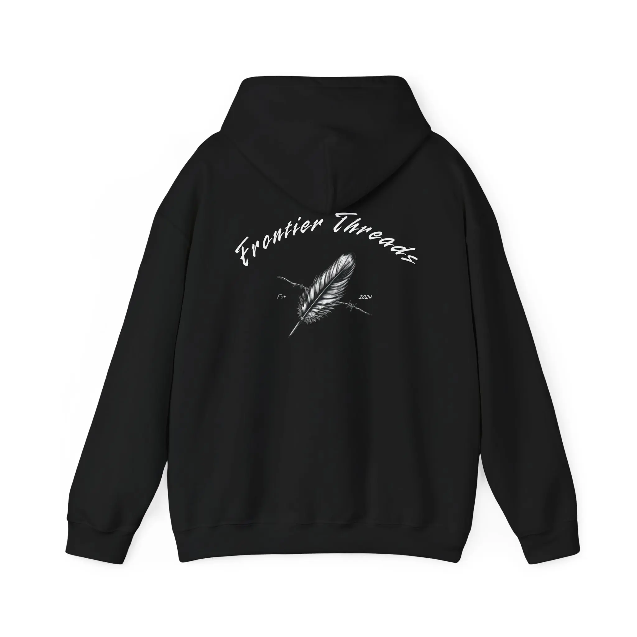 Rodeo Western Feather Hoodie Sweatshirt, Barbed Wire Design, Cowboy Cowgirl Gift, Unisex Graphic Pullover, Country Western Apparel, Festival