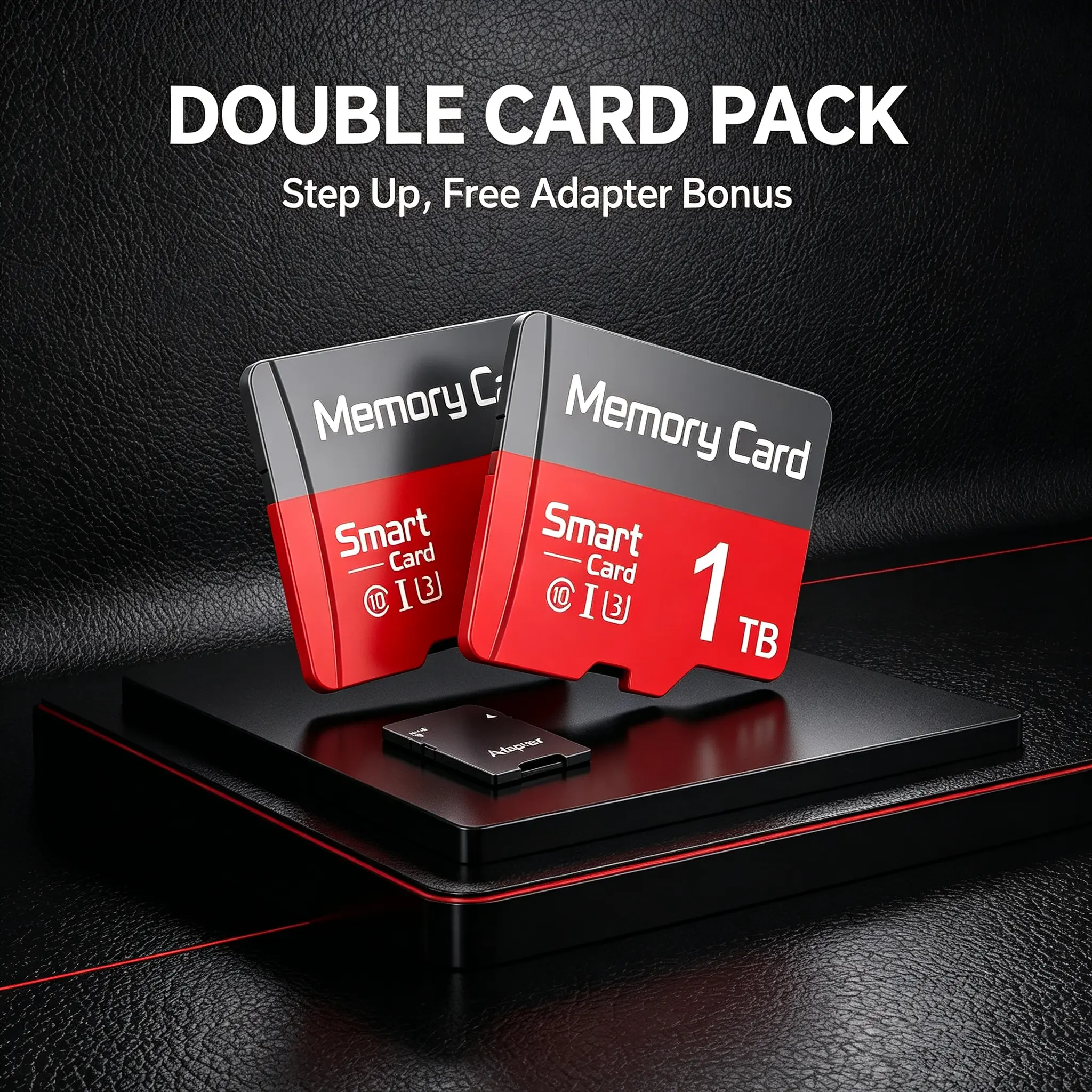 2X1TB, micro sd card, practical memory card, stable sd card, with 2 SD adapters, for tablet, mp3 player, micro sd memory card, ideal for high-capacity storage needs